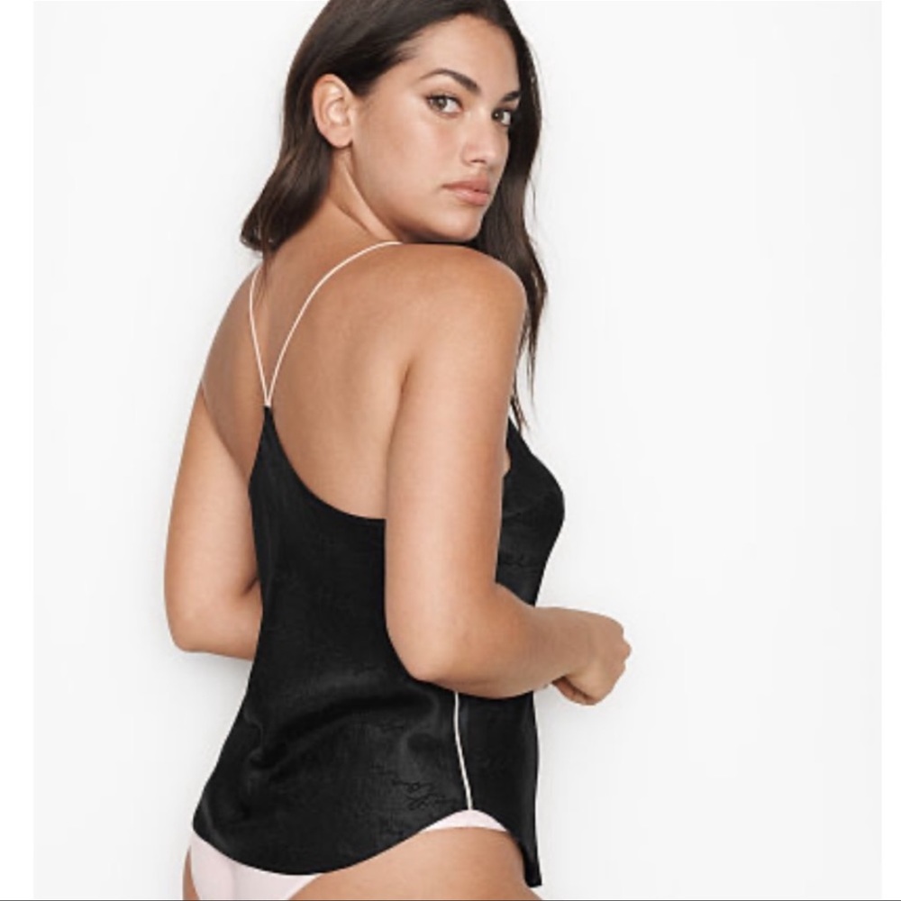 Victoria’s Secret Black Satin Cami is Simply Sexy with Racerback Styling